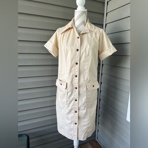Vintage-1950-70’s Service Uniform Button Down Dress Sz 14